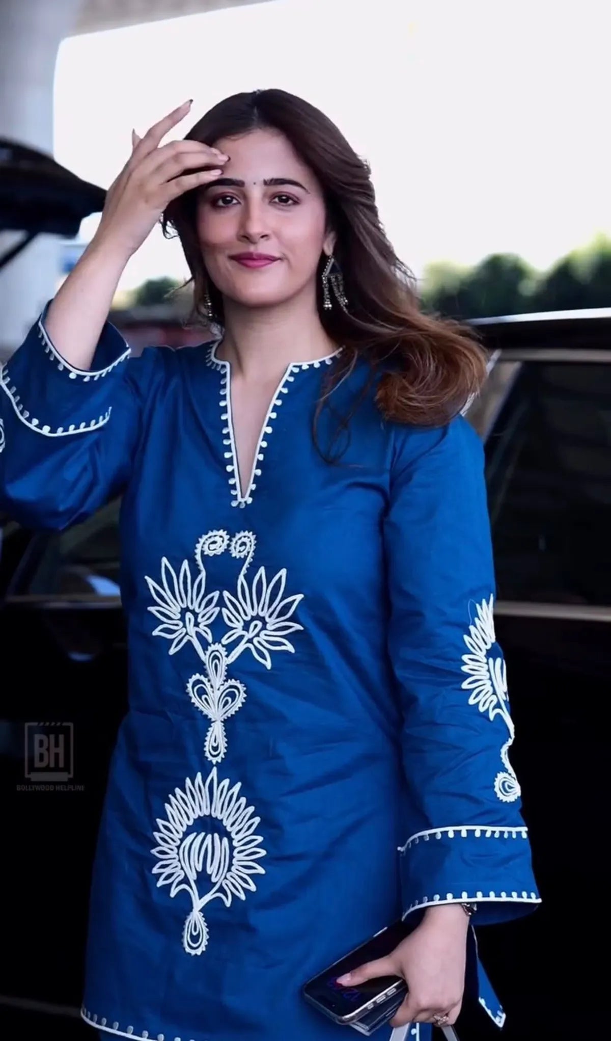 Royal Blue Embroidered Kurta Pant Set for Women