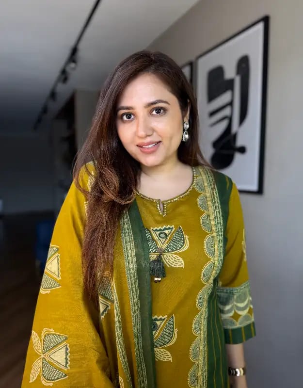 Mustard Printed Kurta Pant Dupatta Set